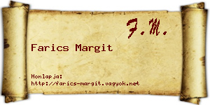 Farics Margit névjegykártya